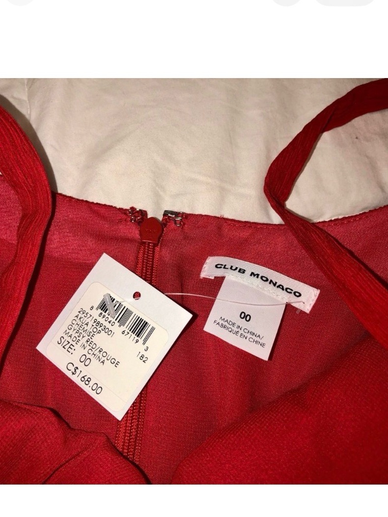 Brand New Club Monaco Red Sleeveless Dress